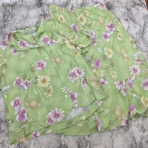 Alfred Dunner Vintage Floral Two Piece Set Skirt Green Size 8 vintage Y2K